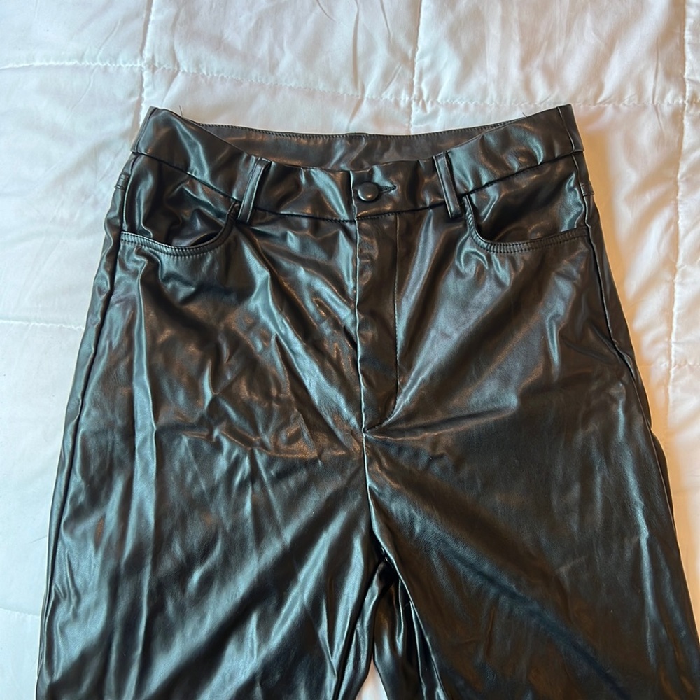 Black leather pants! Size 2-4
